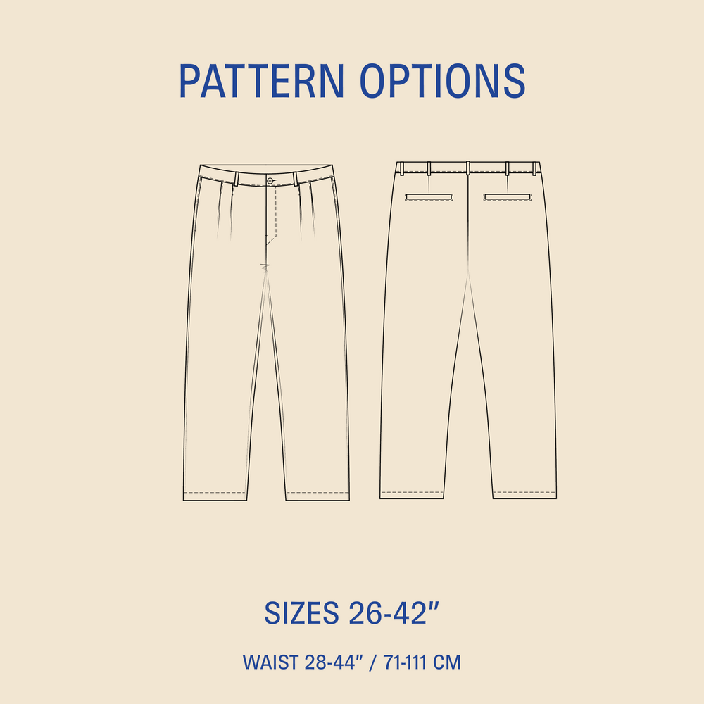 Men's Pleated pants sewing pattern Wardrobe By Me