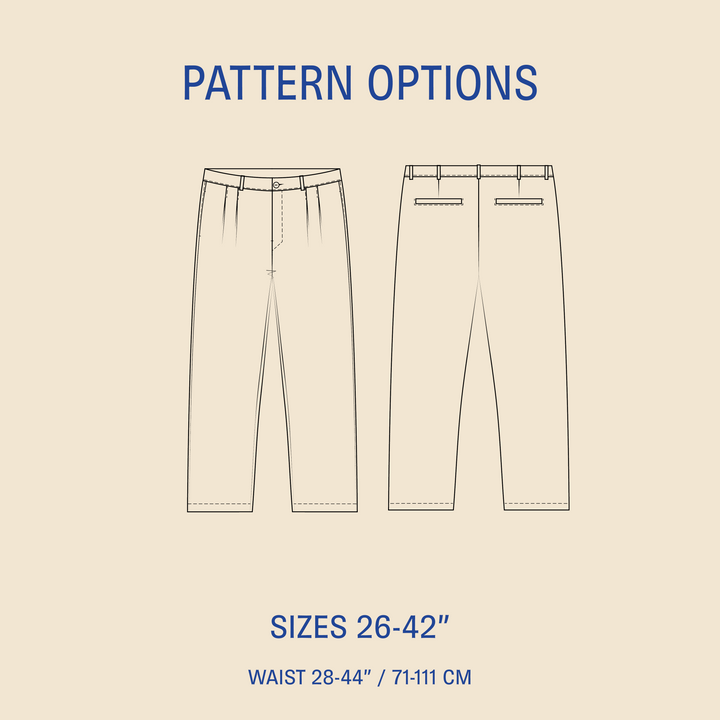 Men's Pleated pants sewing pattern Wardrobe By Me