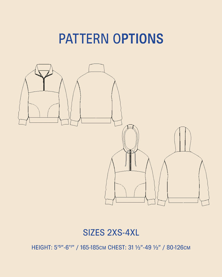 Zip Up Sweater sewing pattern