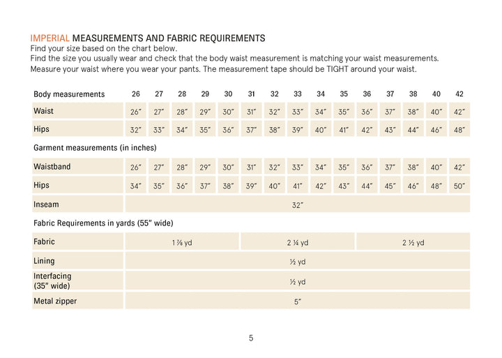 Chino pants sewing pattern Wardrobe By Me