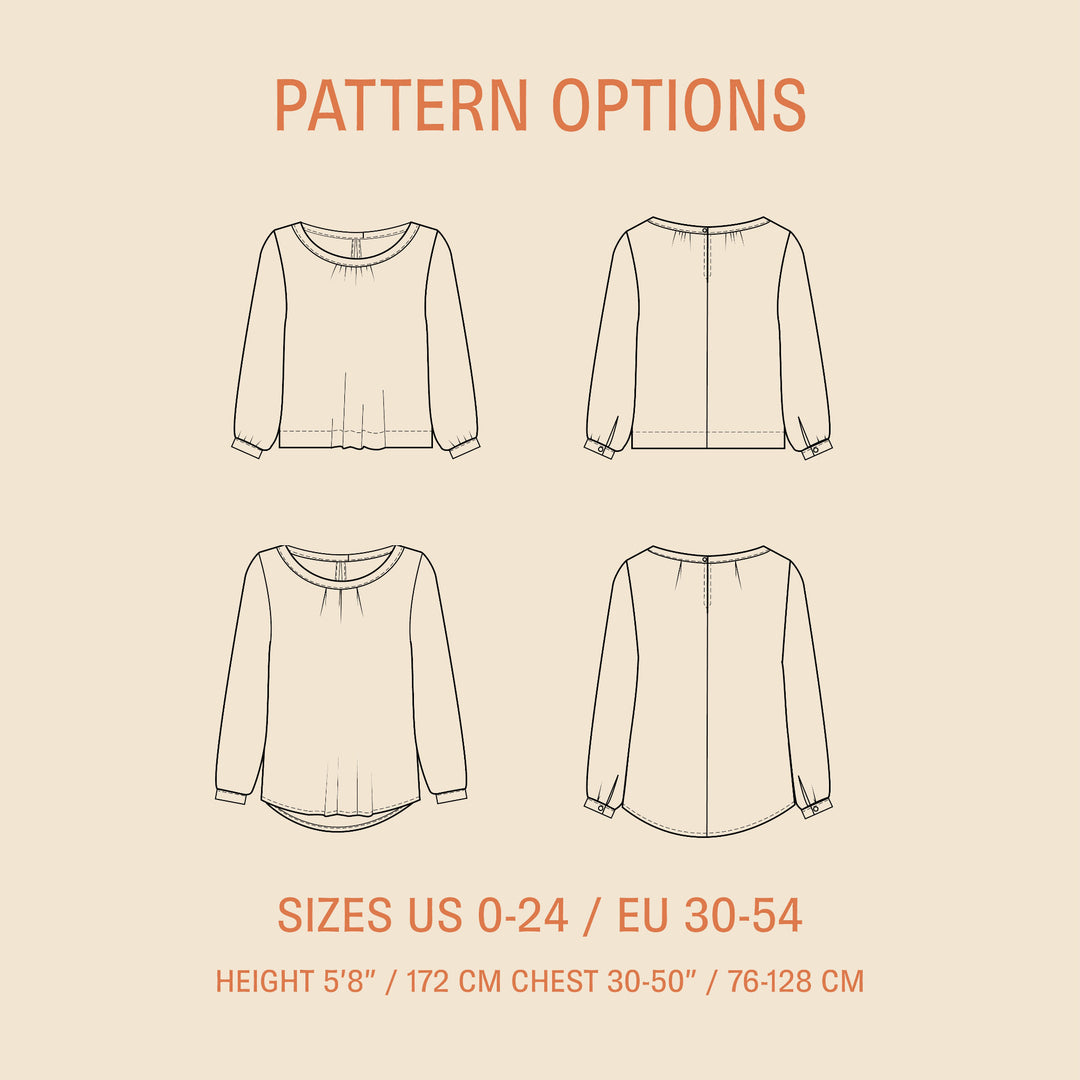 Esther Blouse Womens Paper Pattern - Wardrobe by Me Esther Blouse Womens Paper Pattern - Wardrobe by Me