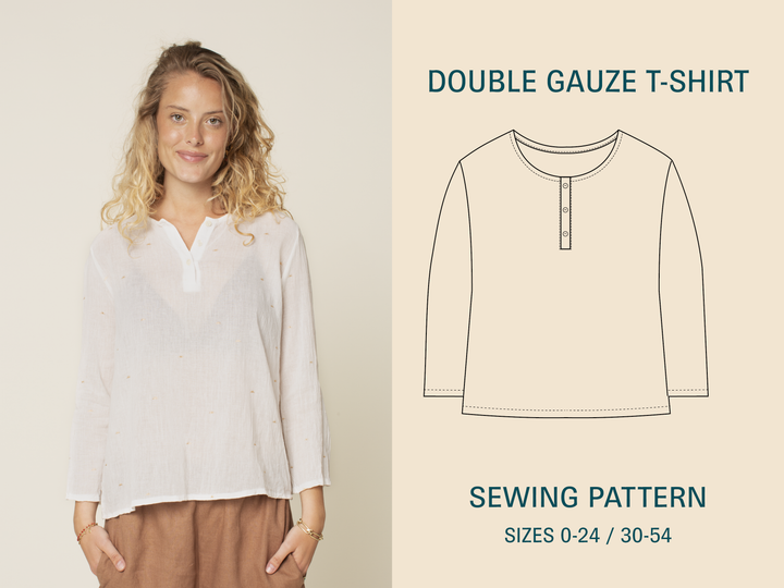 Double Gauze T-shirt Sewing Pattern -Women's sizes