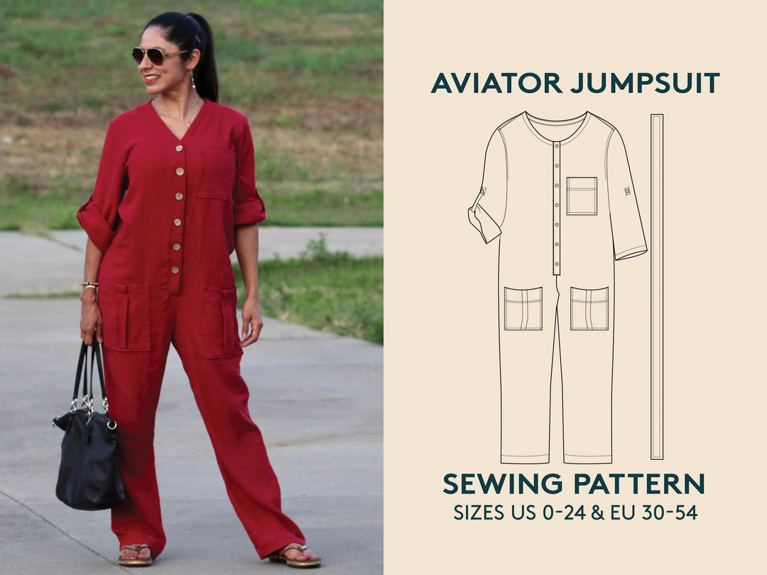 Paloma // Wide Leg Jumpsuit Pattern. Palazzo Jumpsuit for Beginner Sewing.  -  Australia