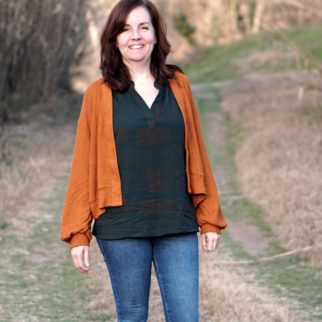 Balloon Cardigan Printed pattern-Women's sizes - Wardrobe By Me