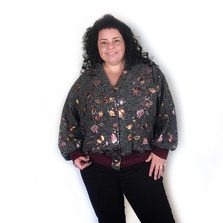 Balloon Cardigan Printed pattern-Women's sizes - Wardrobe By Me