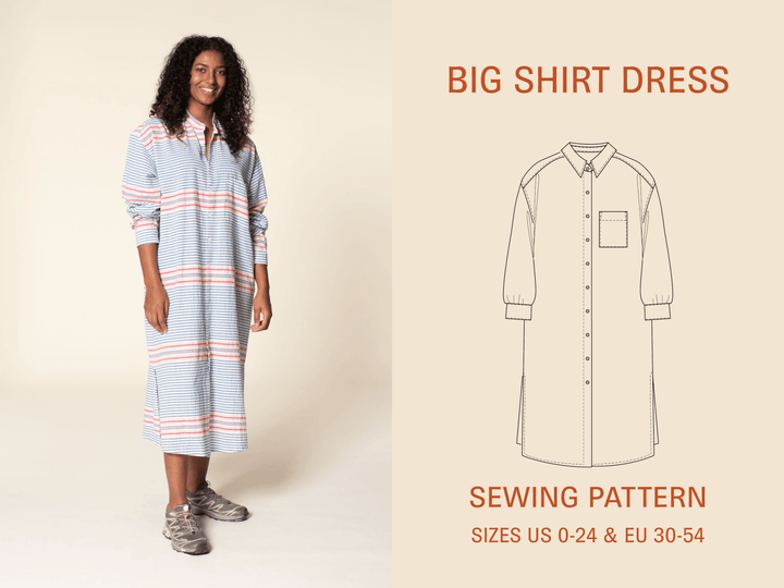 Big Shirt Dress Sewing Pattern -Women's sizes - Wardrobe By Me