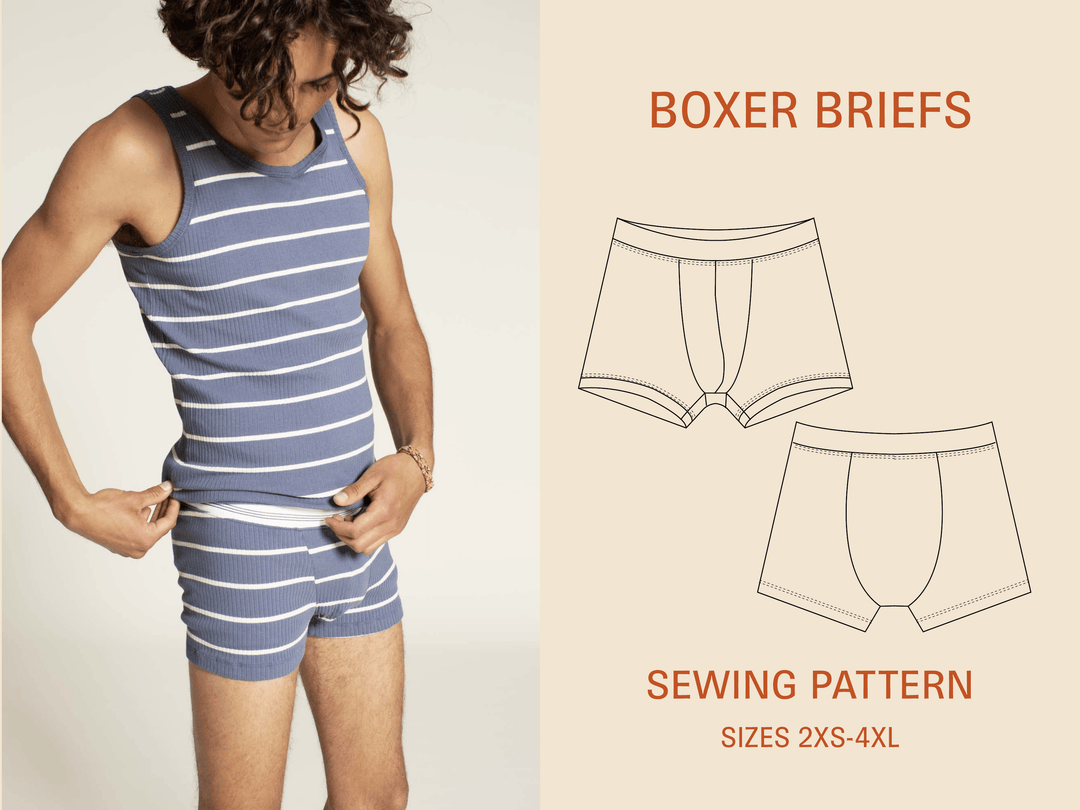 Boxer Briefs sewing pattern- Men's Sizes 2XS-4XL - Wardrobe By Me