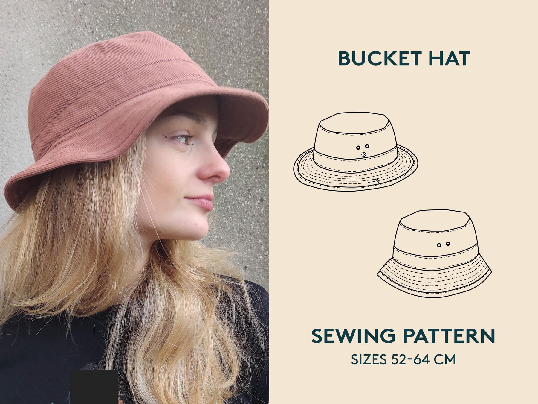Bucket Hat Turned Fishing Hat, Size Large Bucket Hat, made …