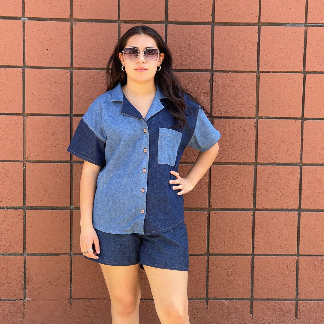 Camp Shirt and Shorts Printed pattern -Women's sizes - Wardrobe By Me