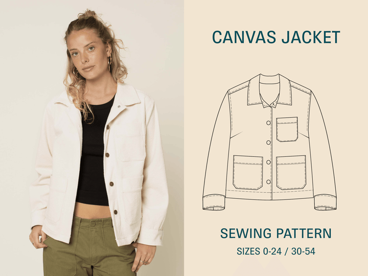 Canvas Jacket-Printed Pattern - Wardrobe By Me