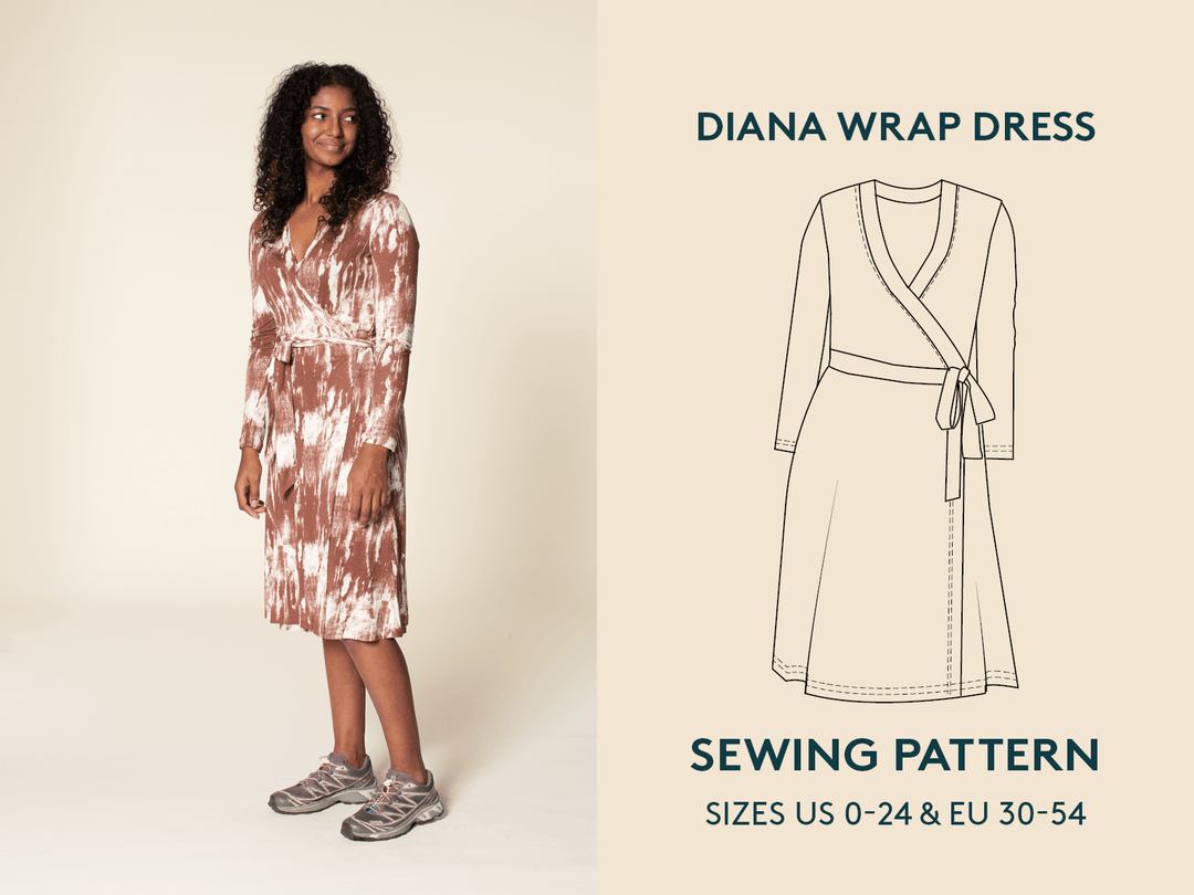 Diana Wrap Dress Sewing Pattern -Women's sizes - Wardrobe By Me