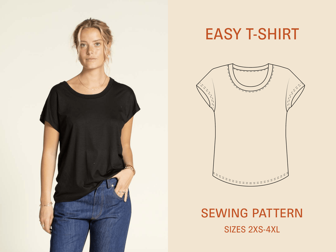 Easy T-shirt Sewing Pattern -Women's sizes - Wardrobe By Me