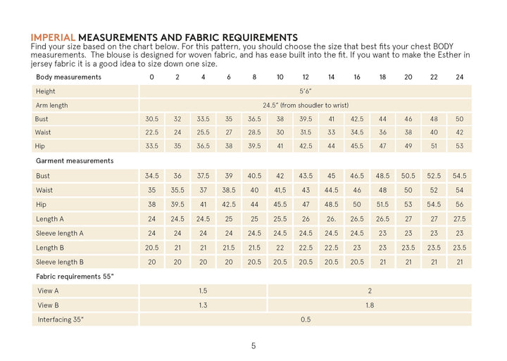 Esther Blouse Sewing Pattern -Women's sizes - Wardrobe By Me