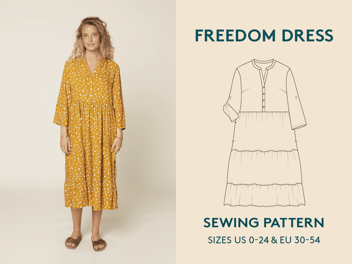 Freedom Dress Printed pattern -Women's sizes - Wardrobe By Me