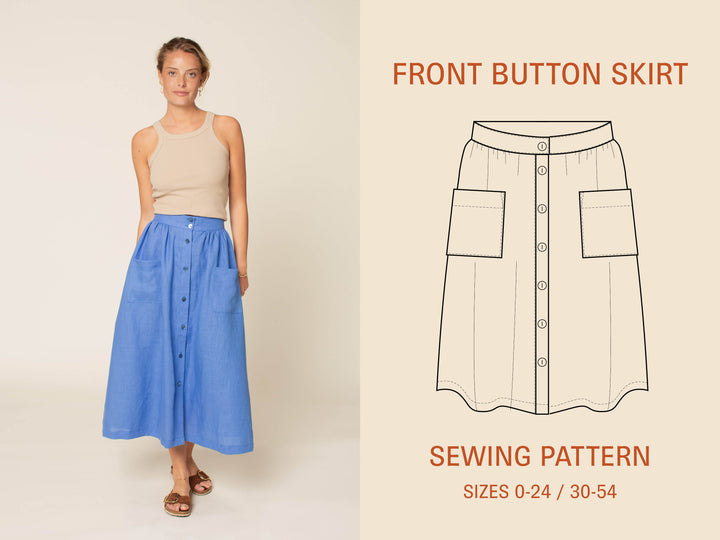 Front Button Skirt Pattern - Wardrobe By Me