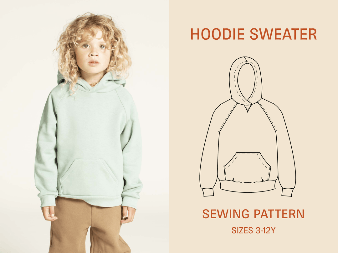 Hoodie Sewing Pattern - Kids Sizes 3-12Y - Wardrobe By Me