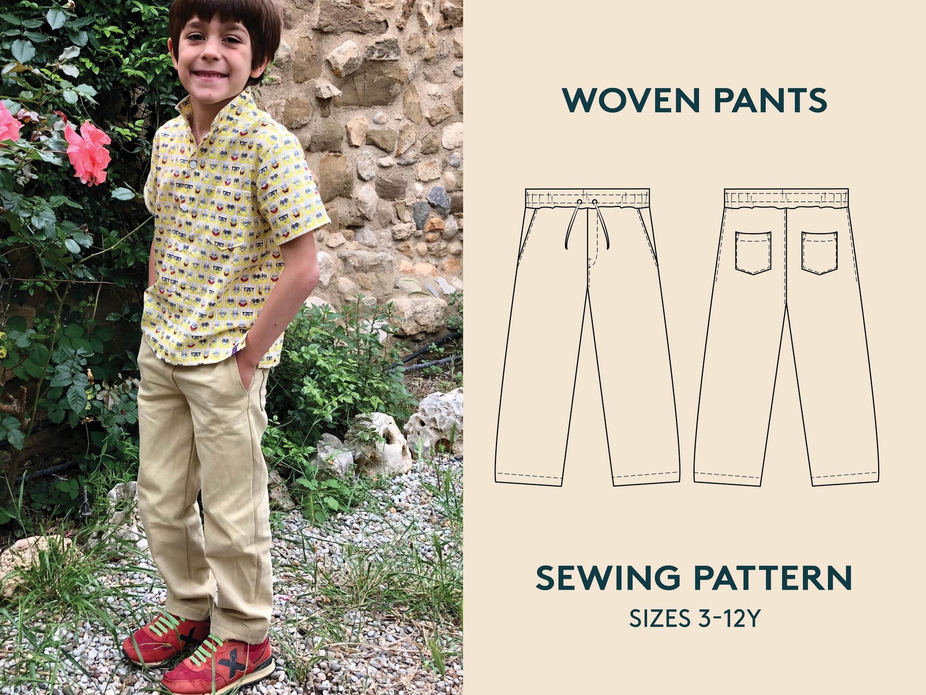 Shorts AND Pants sewing pattern, NB-10Y, Woven and Knit