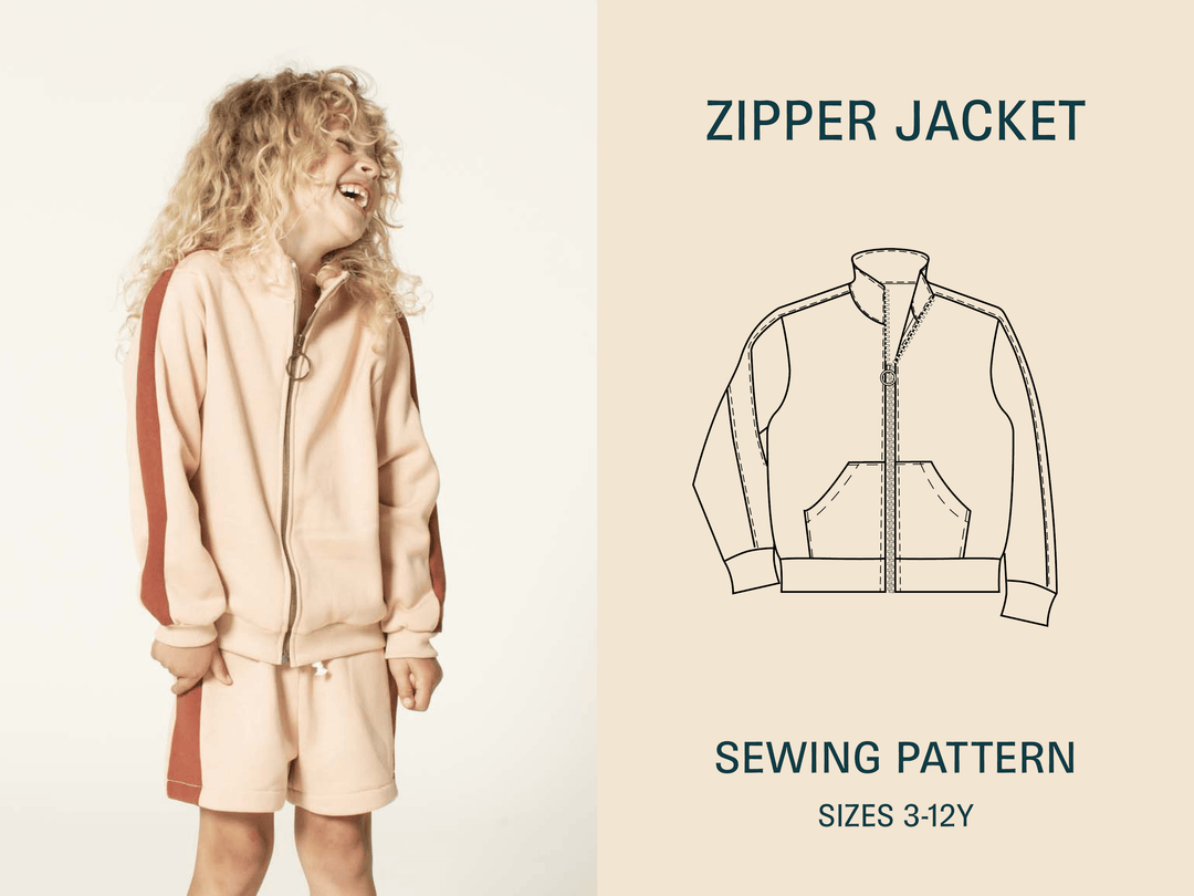 Kids' Zipper Jacket sewing pattern - Wardrobe By Me