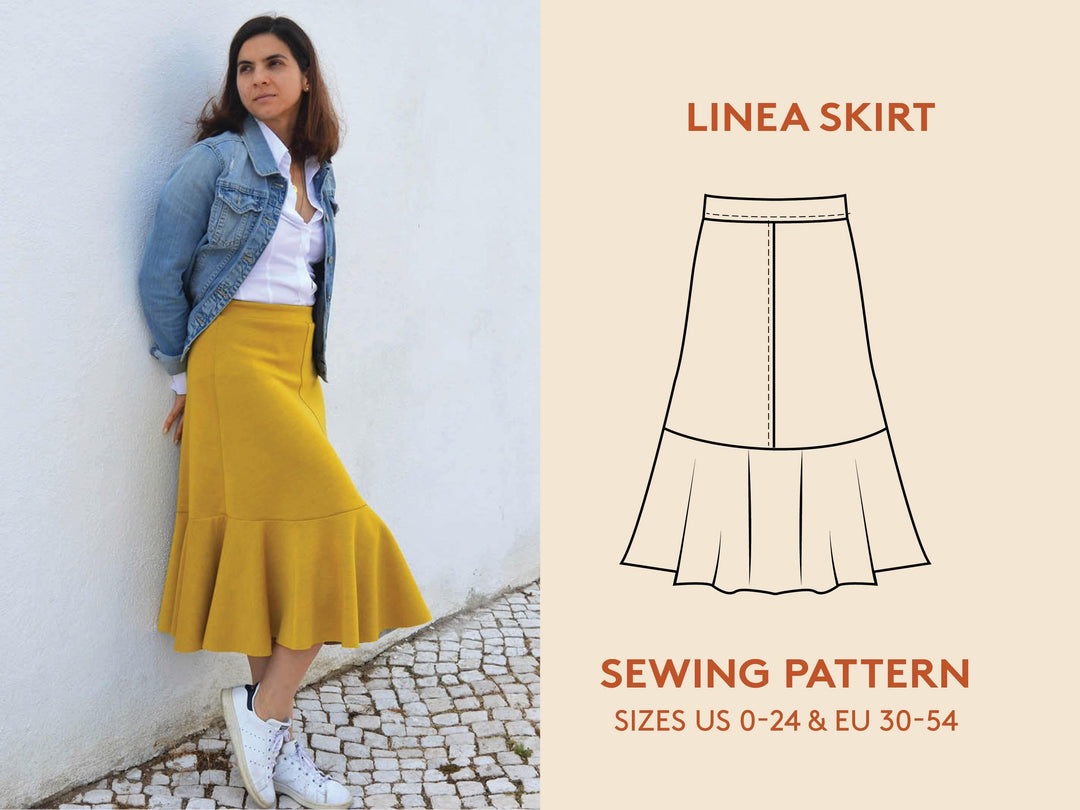 Linea A-line skirt Sewing Pattern -Women's sizes - Wardrobe By Me