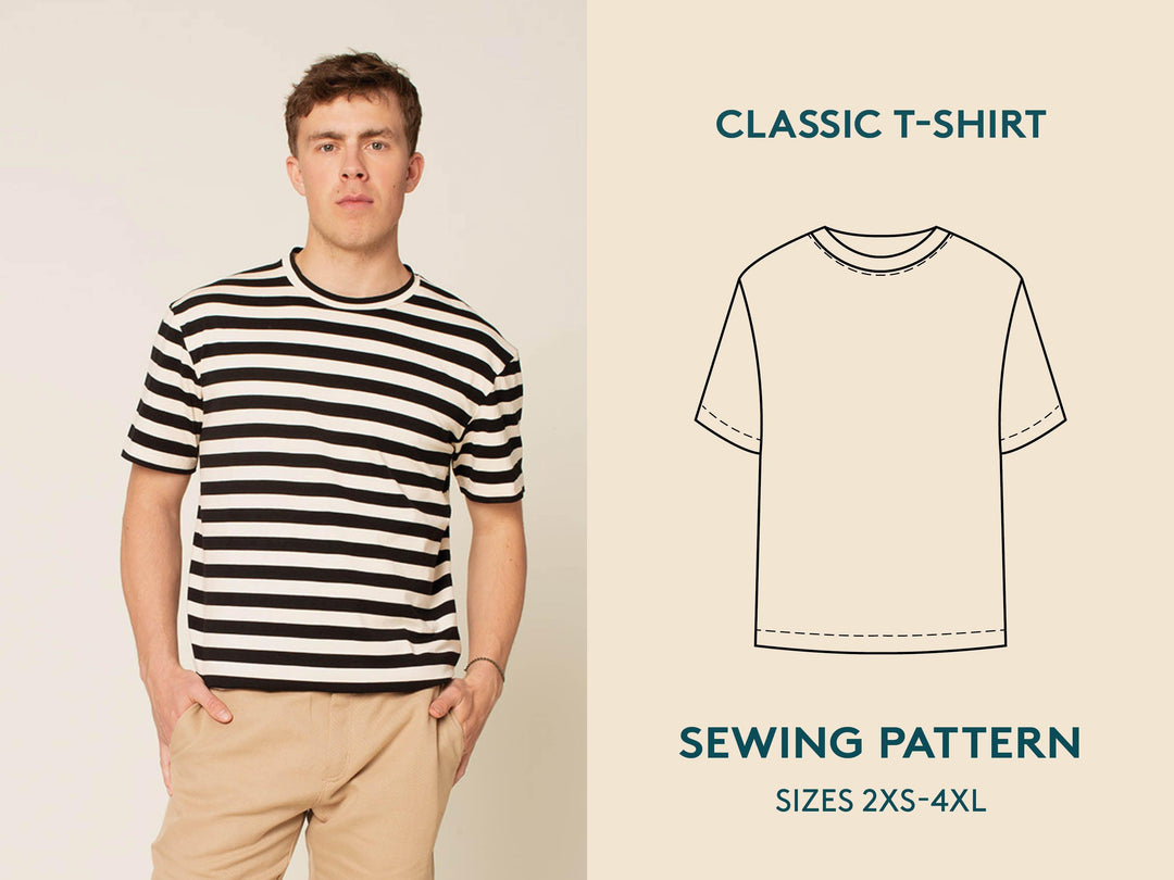 Men's Classic T-shirt sewing pattern - Wardrobe By Me
