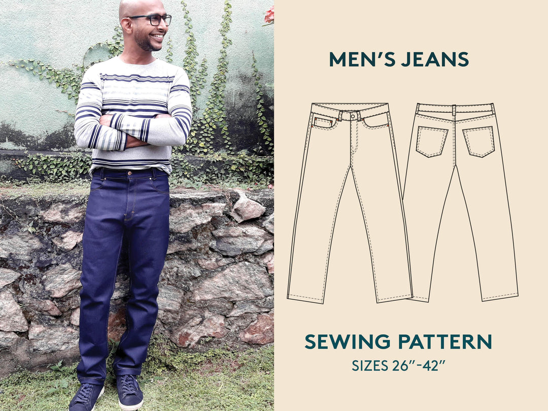 Five pocket jeans sewing pattern