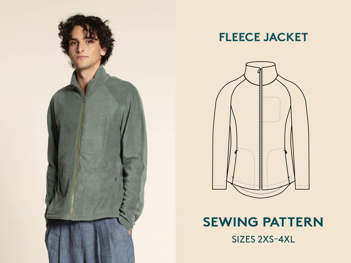 Men's Fleece jacket sewing pattern - Wardrobe By Me