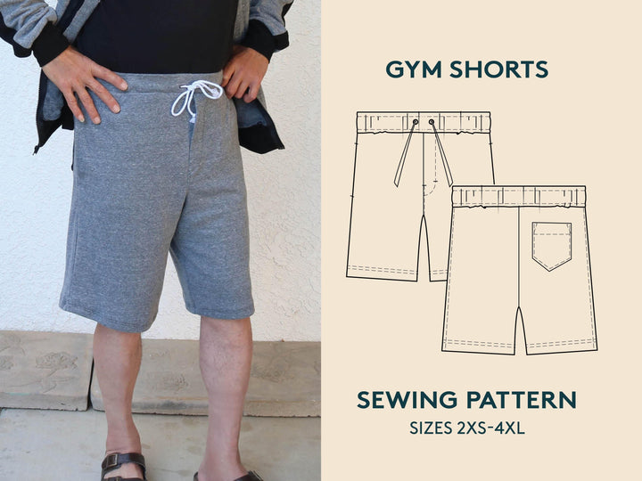 Men's Gym Shorts sewing pattern - Wardrobe By Me