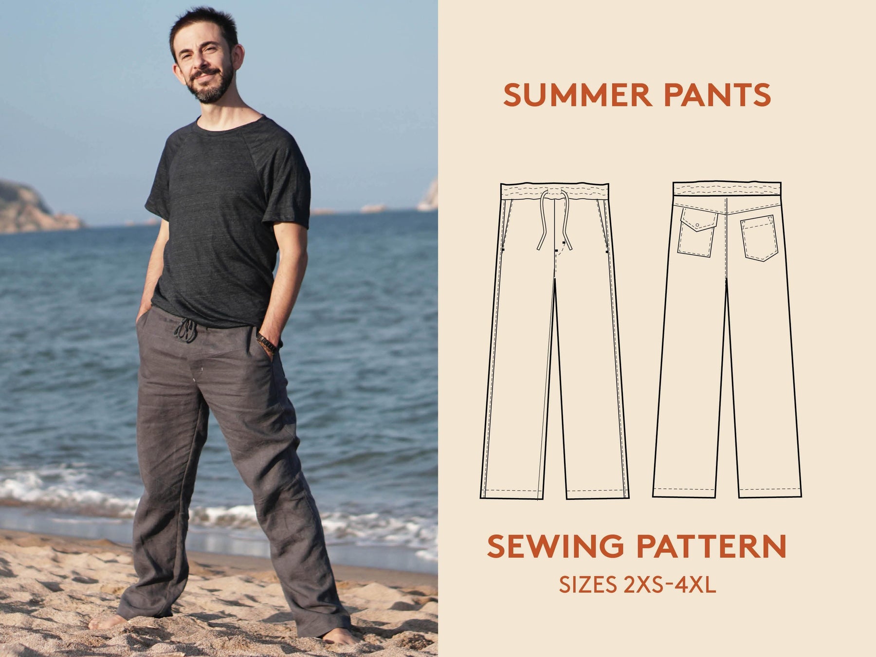 Men's summer pants sewing pattern | Wardrobe By Me - We love sewing!