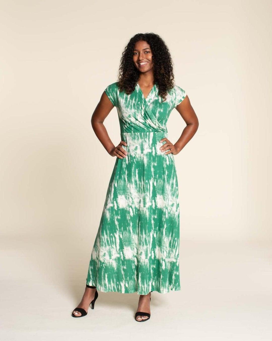 Pleats to Meet You Green Pleated Midi Wrap Dress