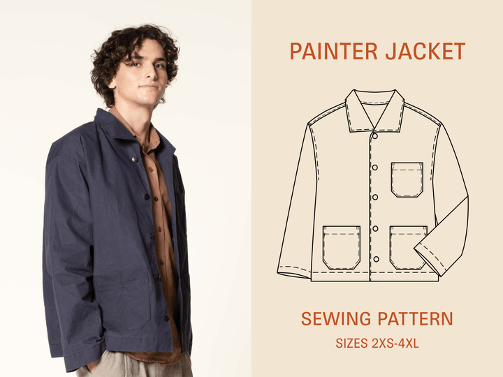 Painter Jacket Printed pattern- Unisex Sizes 2XS-4XL - Wardrobe By Me