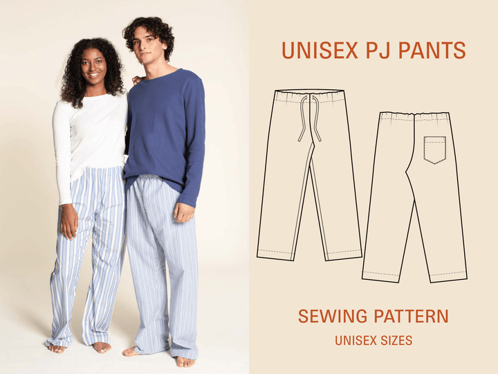 Pajama Pants Printed pattern- Unisex Sizes - Wardrobe By Me