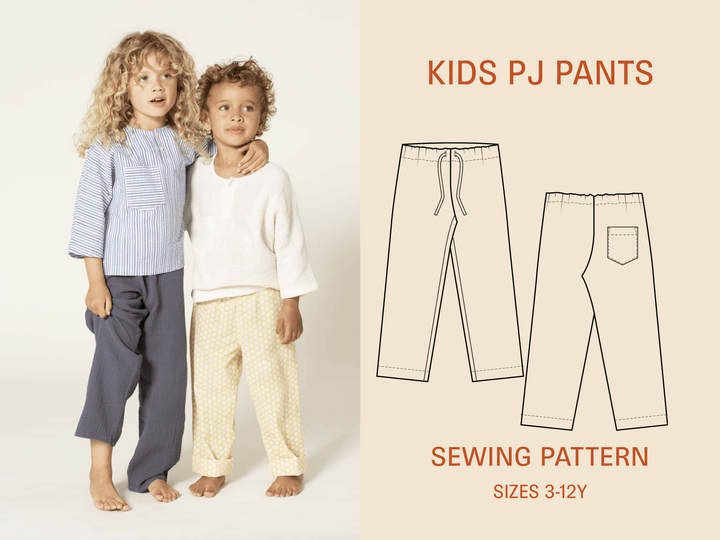 Pajama Pants Sewing Pattern - Kids Sizes 3-12Y - Wardrobe By Me