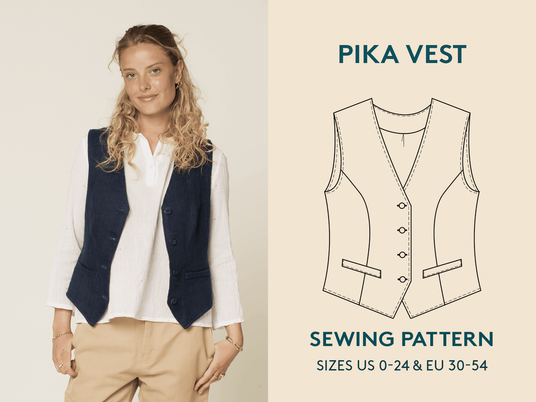 Pika Vest Printed pattern -Women's sizes - Wardrobe By Me