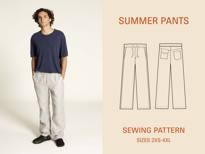 Summer Pants Printed pattern -Men's sizes 2XS-4XL - Wardrobe By Me