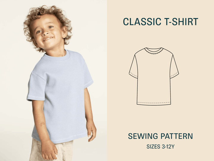 T-shirt Sewing Pattern- Kids sizes 3-12Y - Wardrobe By Me