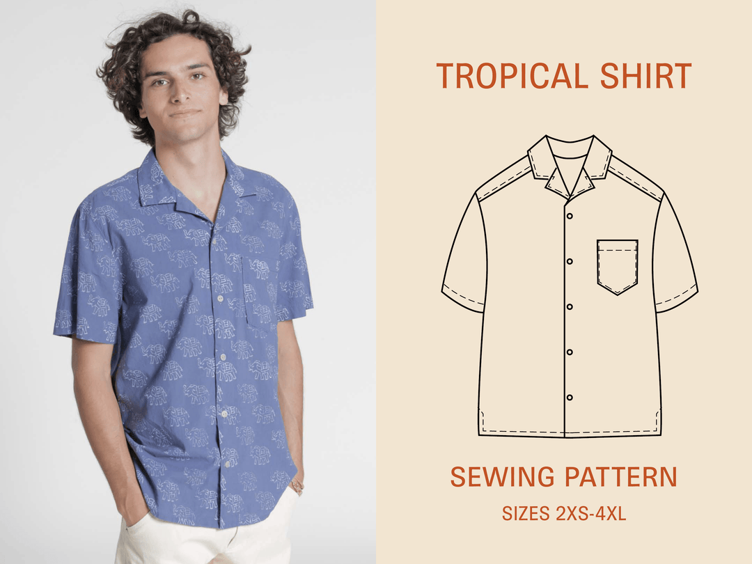 Tropical Shirt Printed pattern- Men's Sizes 2XS-4XL - Wardrobe By Me