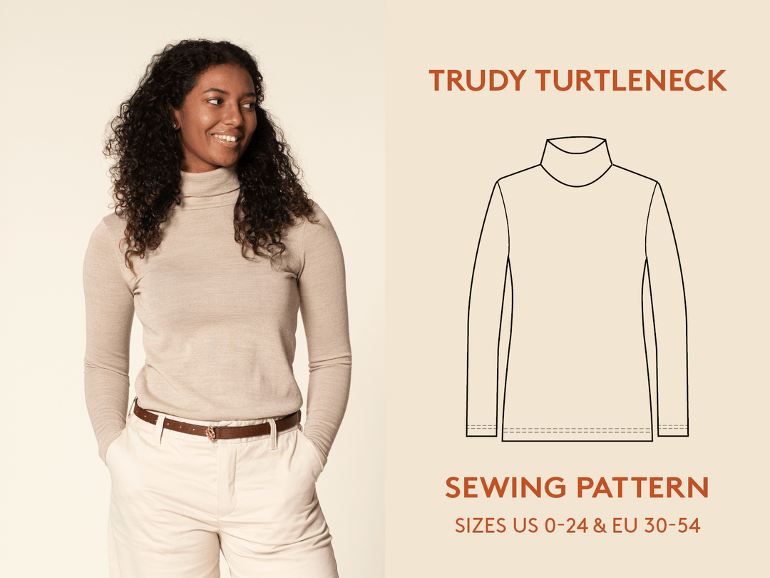 Turtleneck T-shirt Printed pattern -Women's sizes - Wardrobe By Me