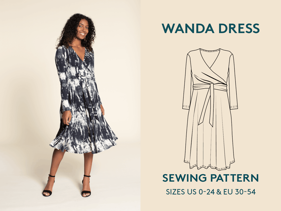 Wanda Wrap Dress -Printed Pattern - Wardrobe By Me