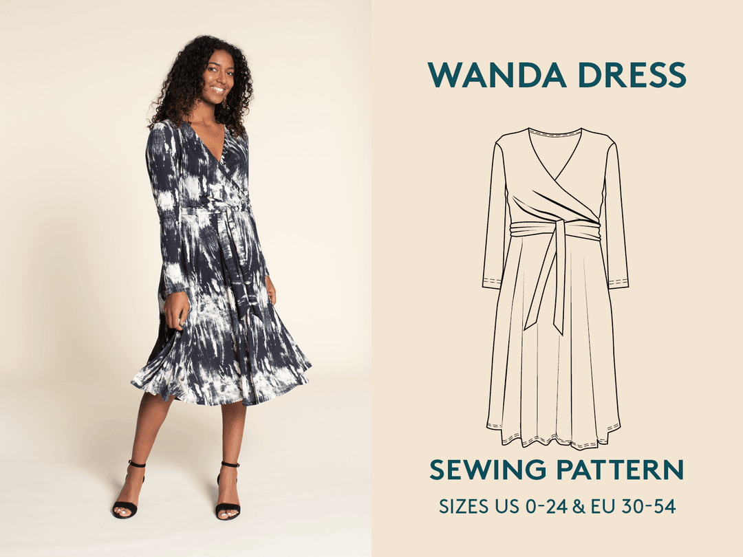 Wanda Wrap Dress Printed pattern -Women's sizes - Wardrobe By Me