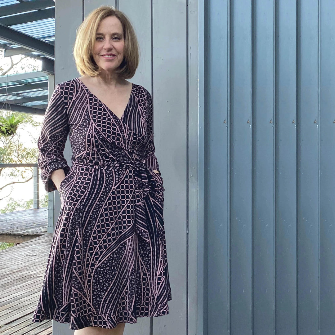 Wanda Wrap Dress -Printed Pattern