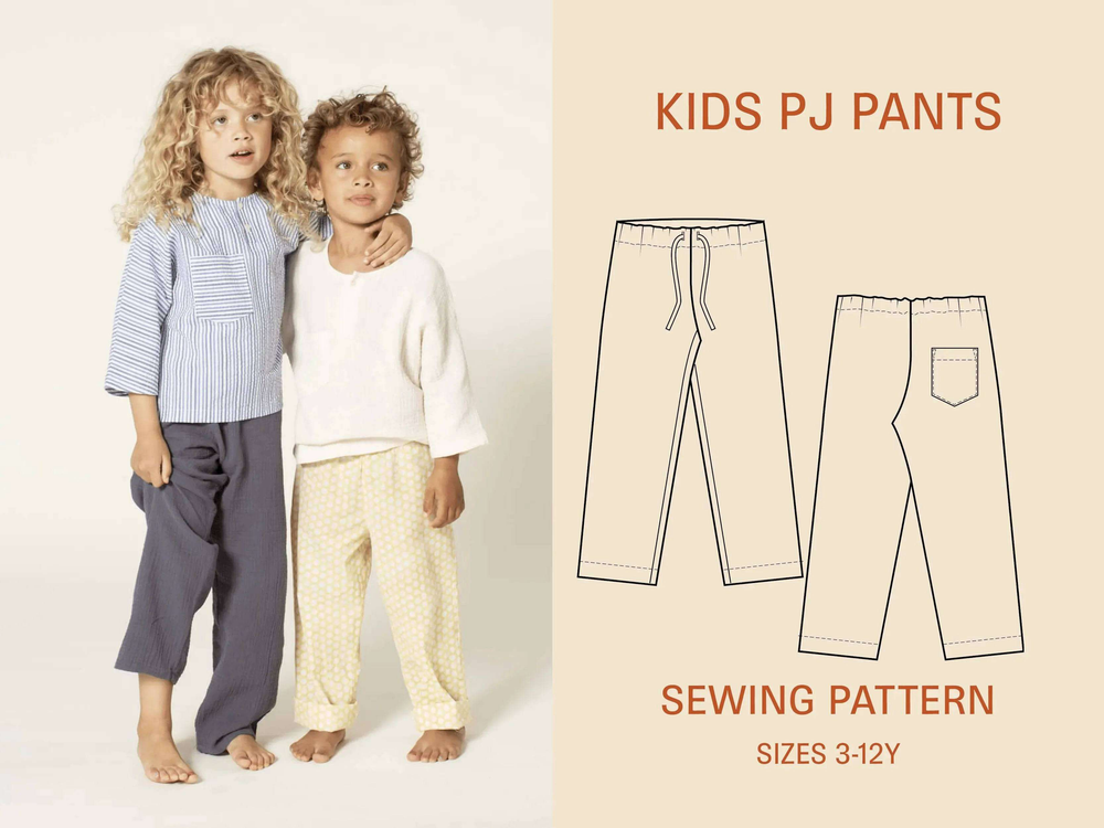 Kids Pjama Pants sewing pattern Wardrobe By Me