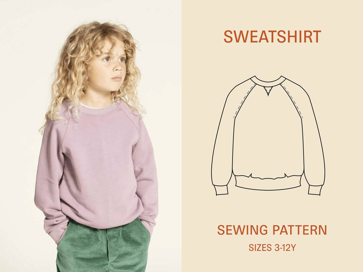 Kids sweatshirt sewing pattern