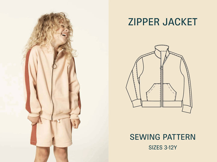 Kids' Zipper Jacket sewing pattern - Wardrobe By Me