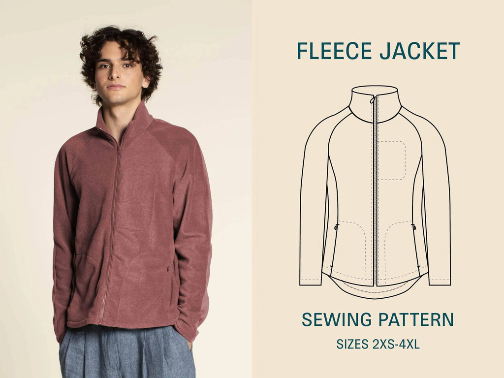 Fleece Jacket Mens Paper Pattern - Wardrobe by Me Fleece Jacket Mens Paper Pattern - Wardrobe by Me