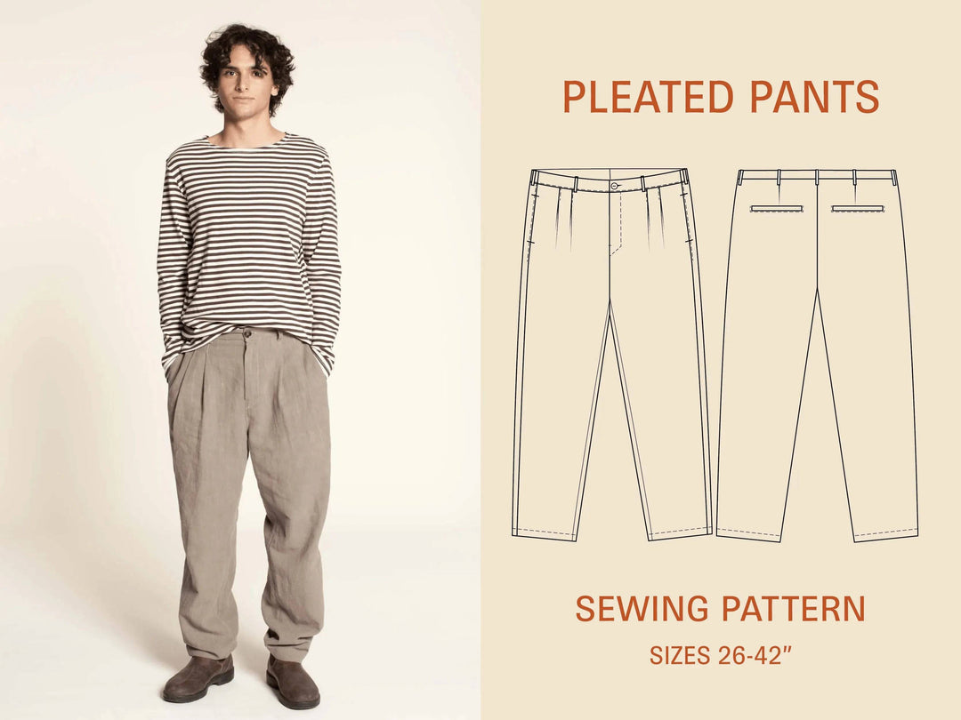 Men's Pleated pants sewing pattern - Wardrobe By Me