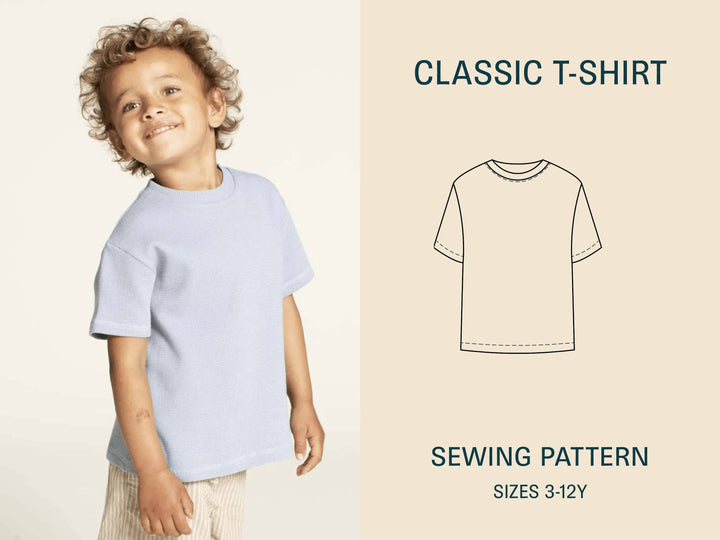 T-shirt Sewing Pattern- Kids sizes 3-12Y