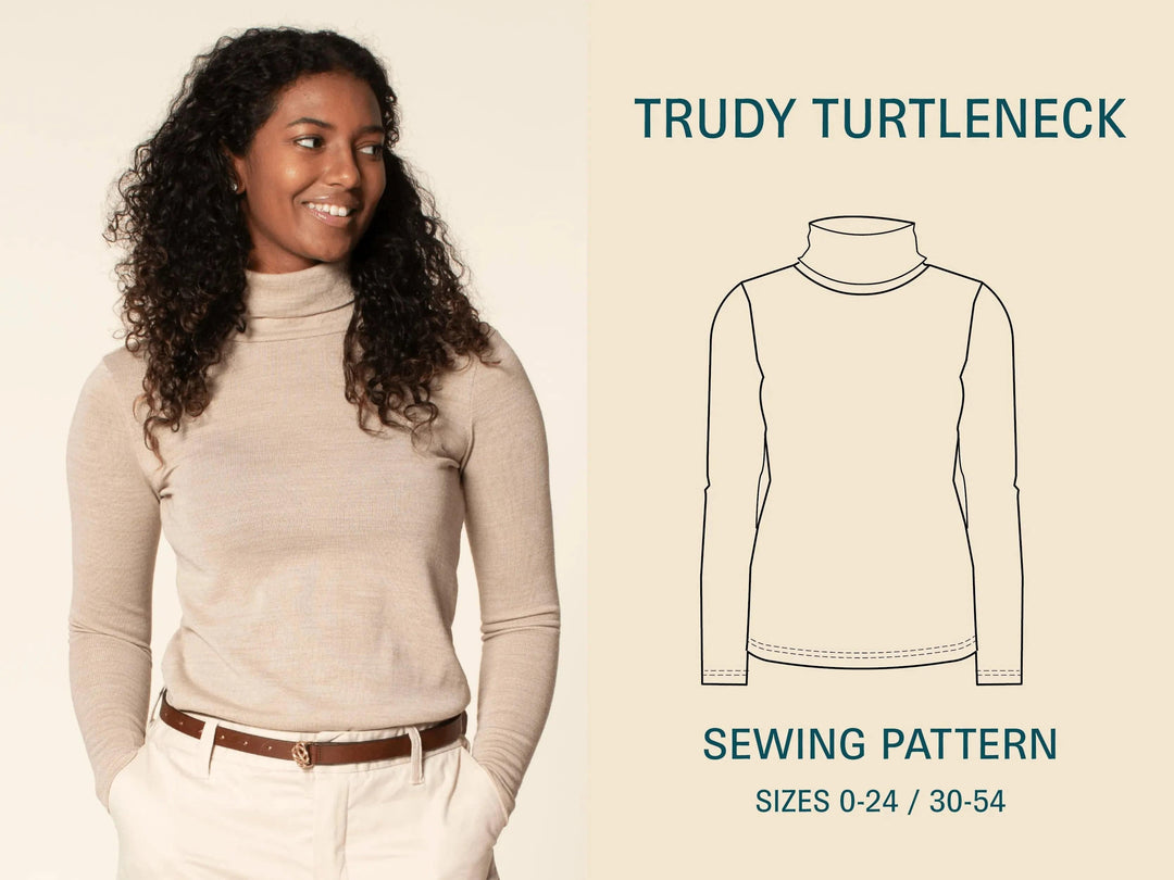 Trudy Turtleneck Tshirt Sewing Pattern - Wardrobe By Me