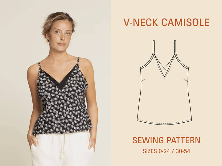 V-neck Camisole sewing pattern - Wardrobe By Me