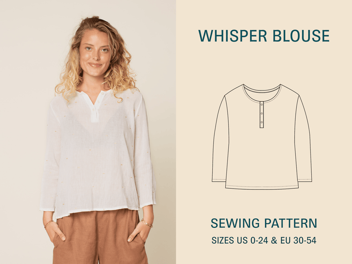 Whisper Blouse-Printed Pattern - Wardrobe By Me