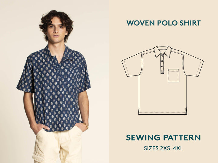 Woven Polo Shirt sewing pattern - Wardrobe By Me